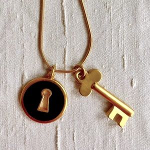 Anne Klein Skeleton Key and Keyhole Charm Necklace